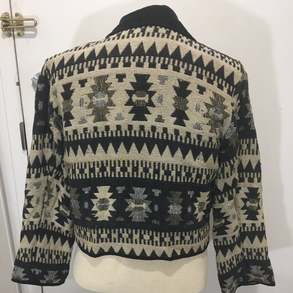 VINTAGE NEW IDENTITY CROPPED AZTEC JACKETS SIZE L - Picture 5 of 11